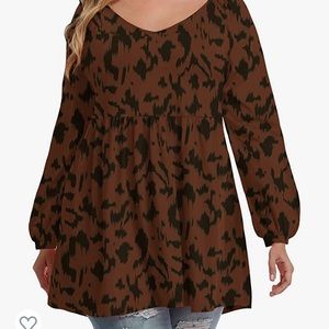 Linjou - Leopard Print Tunic - 4X - NWT